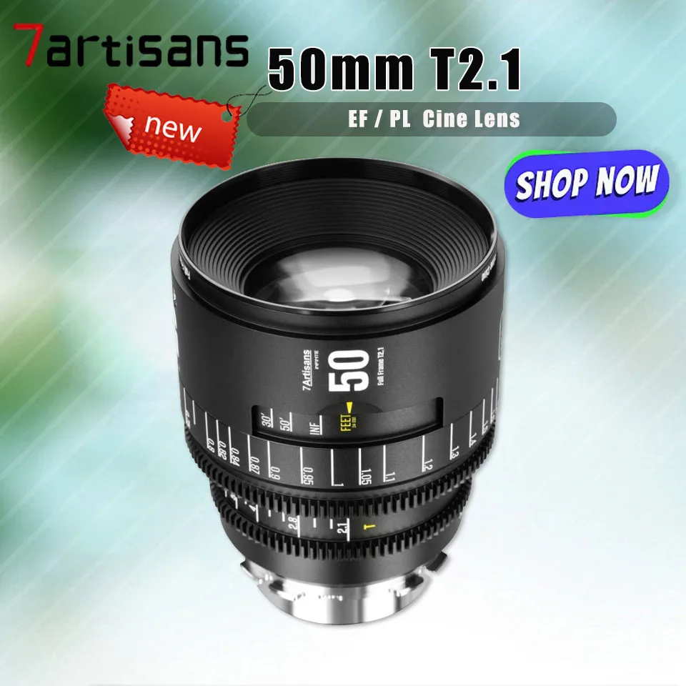 

7artisans Full Frame 50mm T2.1 Large Aperture Cine Lens INFINTE Series Professional Camera Lens for Filmaking