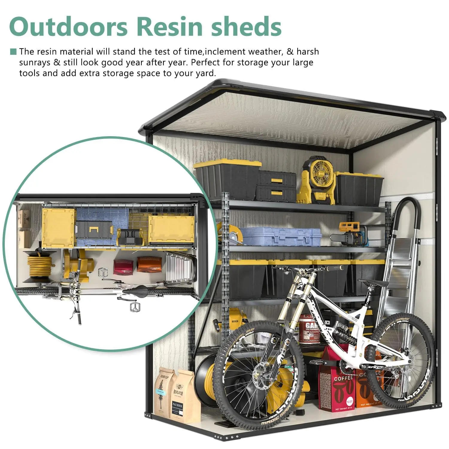Outdoor Storage Shed 5x3FT Steel Garden Tool House Patio Backyard Organizer, Customized