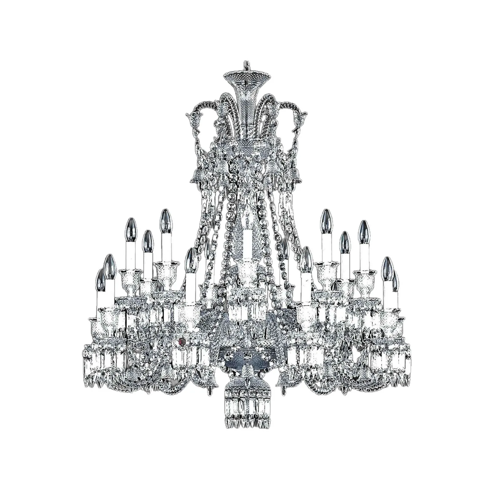

French crystal chandelier, medieval style, main lamp in the living room