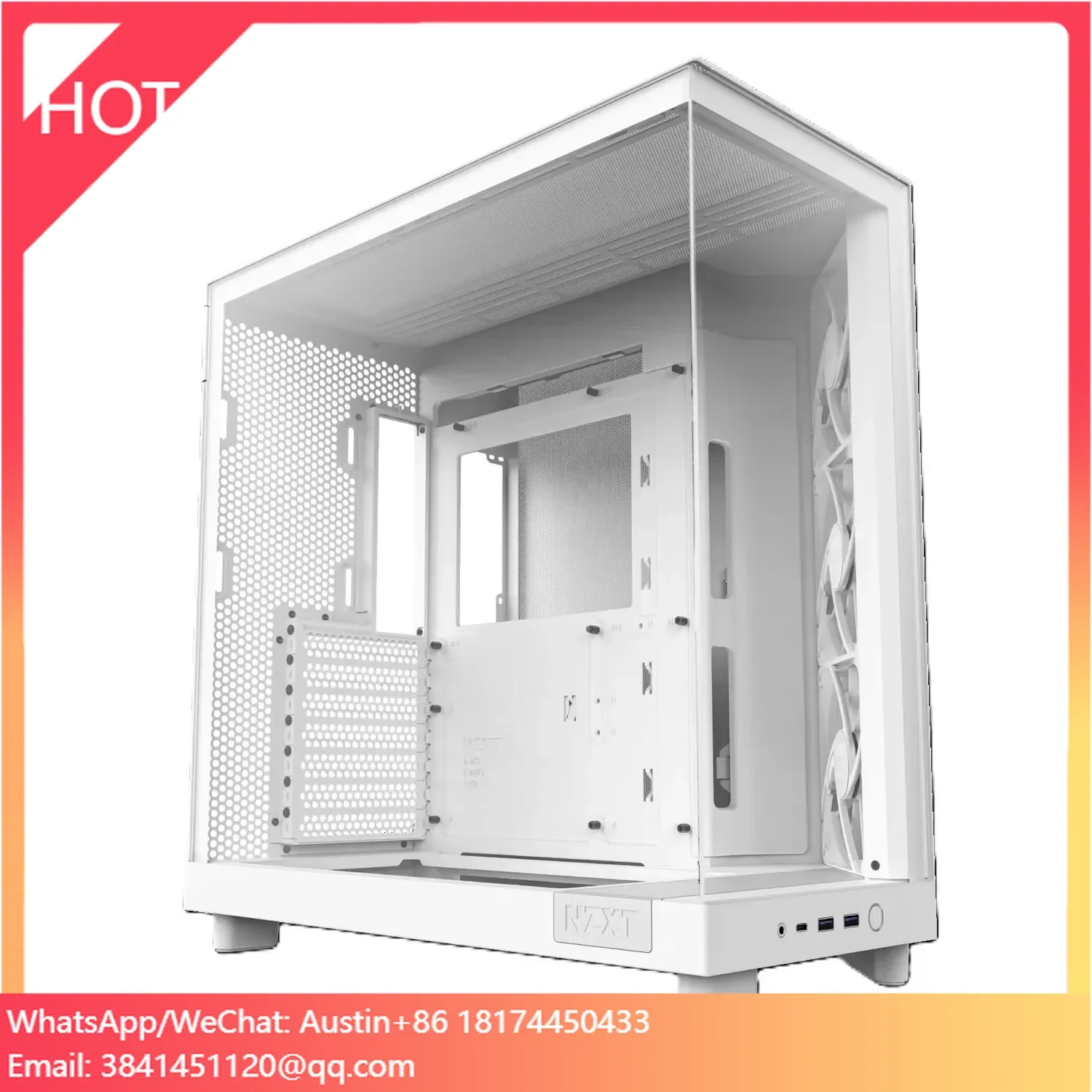 

NZXT H6 Flow BLACK&WHITE Gaming Case Compact Dual-Chamber Mid-Tower Airflow Case PC Chassis With Three 120mm Fans