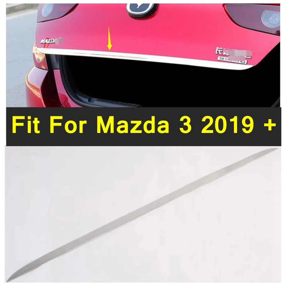 

Auto Rear Trunk Tail Door Boot Lower Stripes Mouldings Protector Cover Trim For Mazda 3 2019 2020 2021 2022 Exterior Accessories