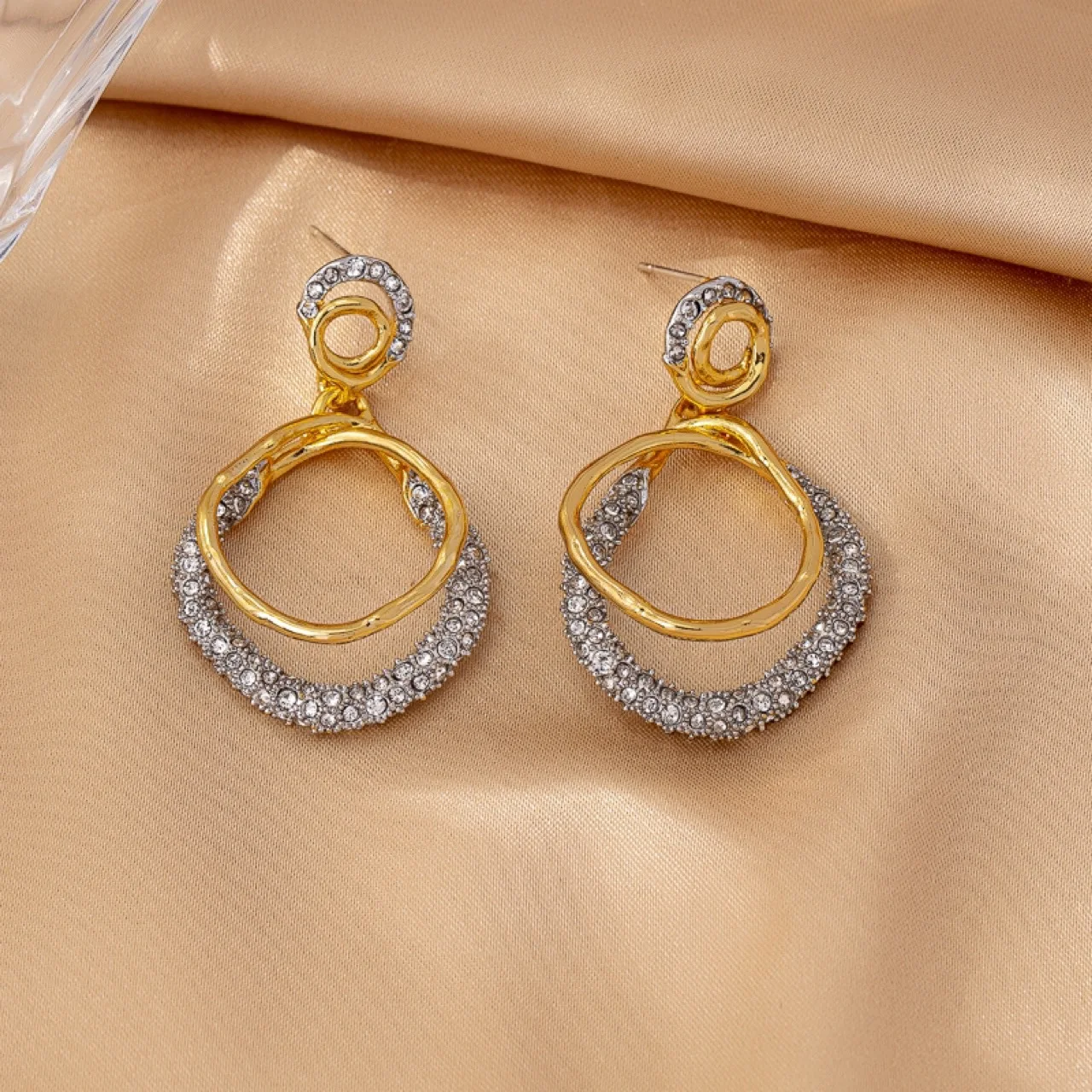 Genius Original Design Copper Gold-plated Fashion Versatile Casual Irregular Stud Earrings，Ring,bracelet  Jewelry Gift
