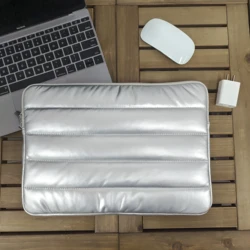 Puffy Laptop Sleeve 13-14 Inch Silver Laptop Bag for Women 15-16 Inch Carrying Case Cover for MacBook Pro/Air,9-11“ Ipad Pouch
