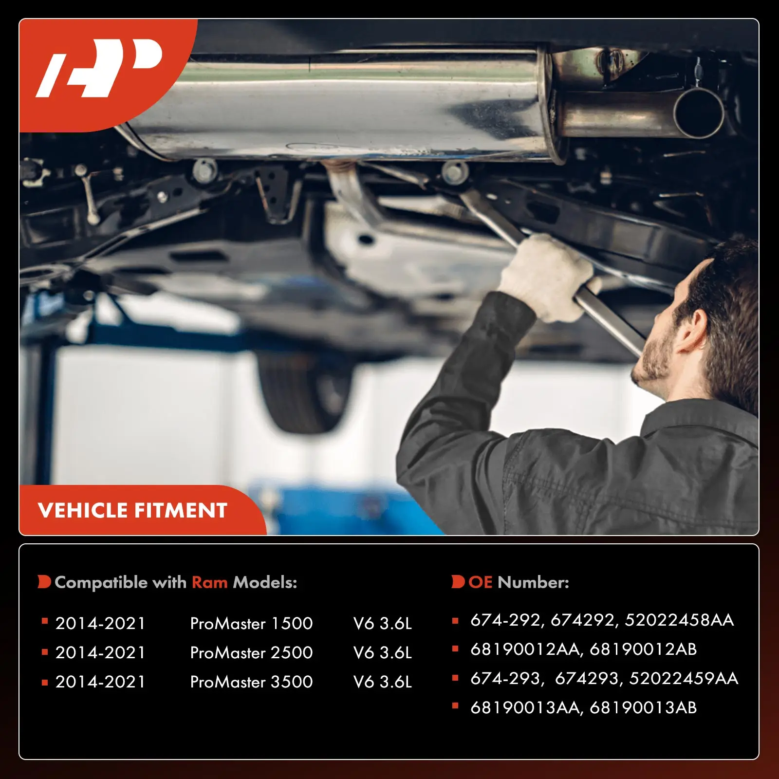 A-Premium Front & Rear Catalytic Converter for Ram ProMaster 1500 ProMaster 2500 ProMaster 3500 2014-2021