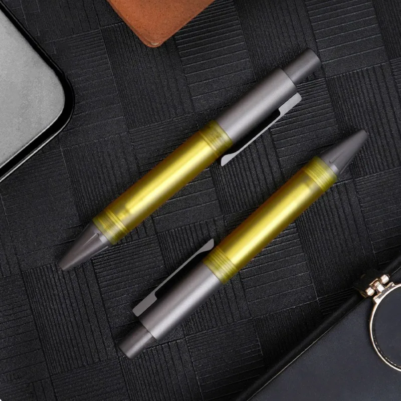 Titanium Alloy Signature Pen EDC Writing Pen Portable Multi-functional Outdoor Tools with 5pcs Pen Refill