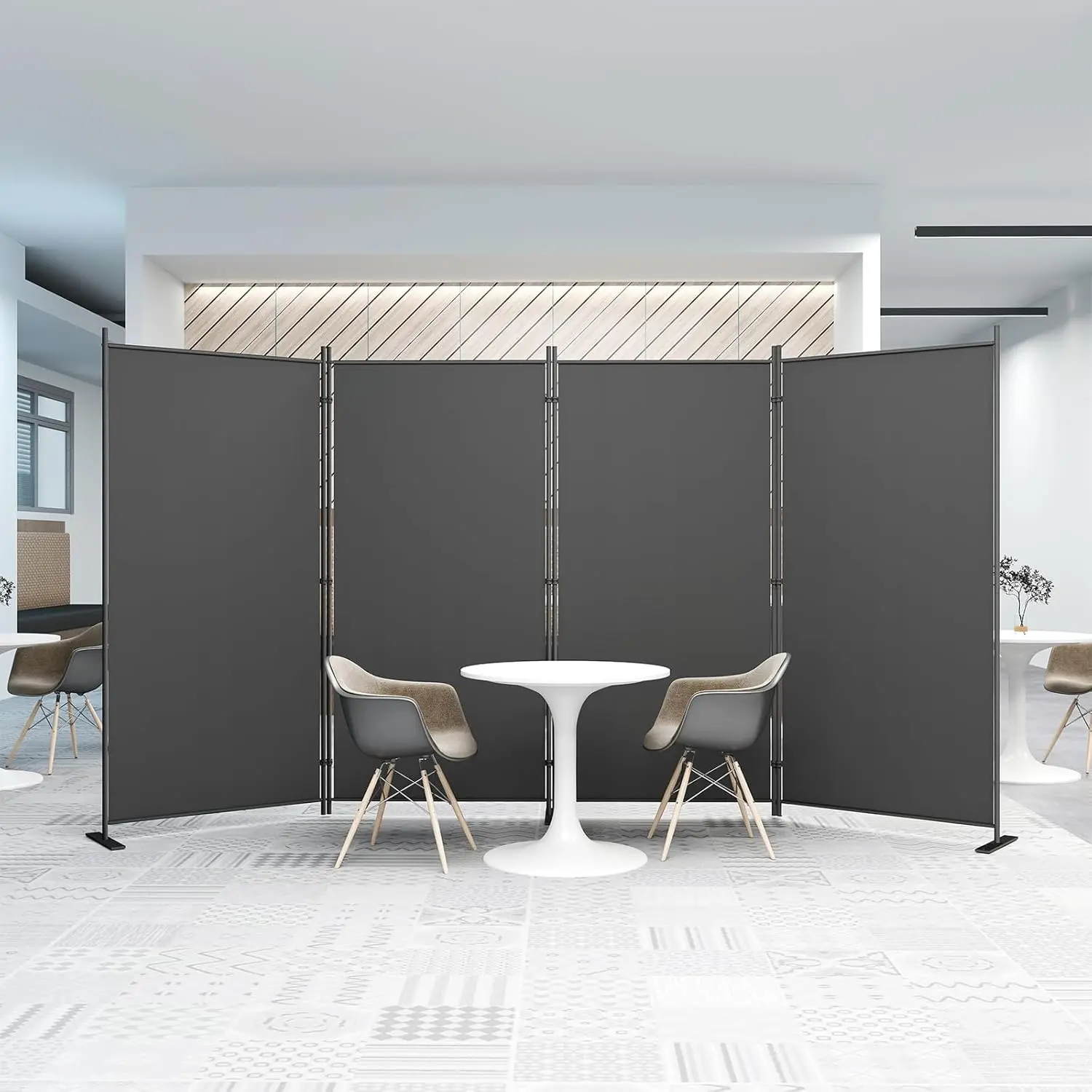 

4-Panel 6 ft Tall Indoor Folding Room Divider, Portable Privacy Screen, Freestanding Partition Separator, Temporary Wall