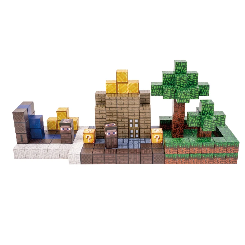 لتقوم بها بنفسك مجموعة مكعبات البناء المغناطيسية عالم الألغام ثلاثية الأبعاد بكسل الطوب الاطفال الجذعية مونتيسوري التعليمية تجميعها اللعب أفضل هدية للأطفال