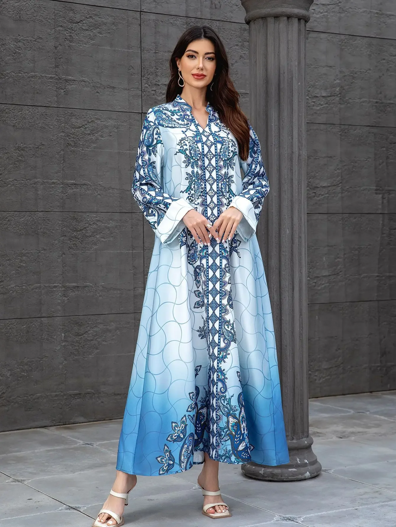 Eid Women Dress Abaya Muslim Ramadan Jalabiya Print Beading Party Dresses Dubai Long Robe Morocco Kaftan Vestidos Largos 2026