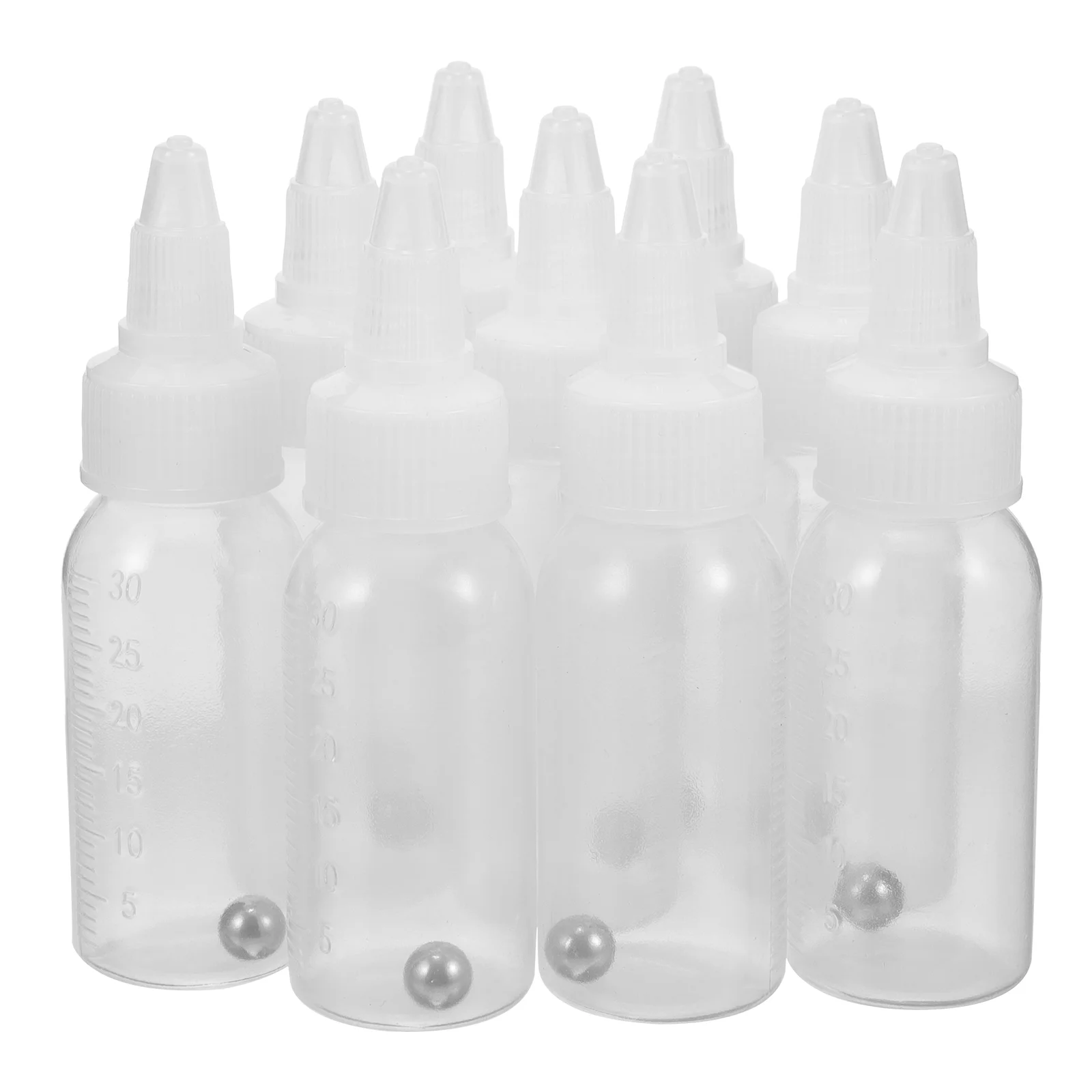 10 Pcs Paint Dispensing Bottles Empty Portion Model Plastic Storage Airbrush Dispenser Liquid