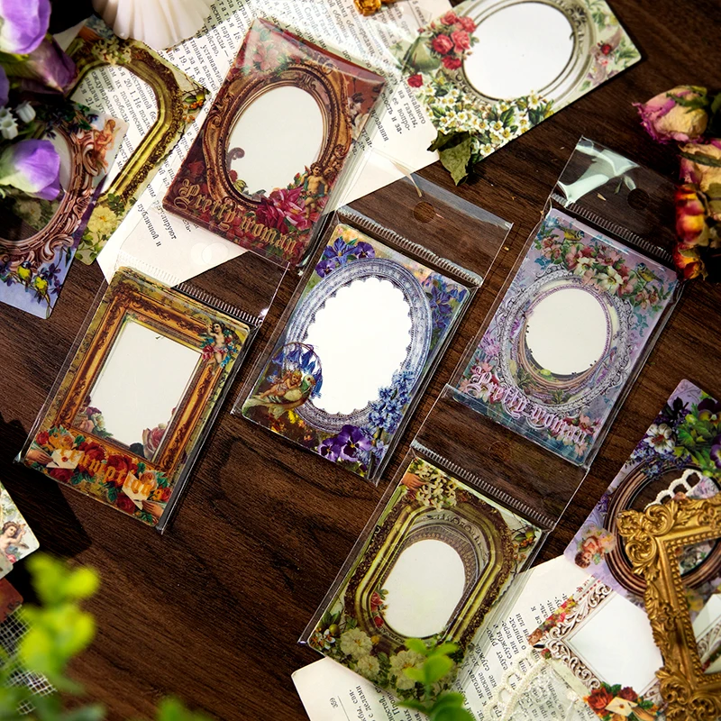 35Pcs Material Paper Retro Art Flower Border Message Backing Notebooks Collage Memo Decoration Note Scrapbooking 105*73mm