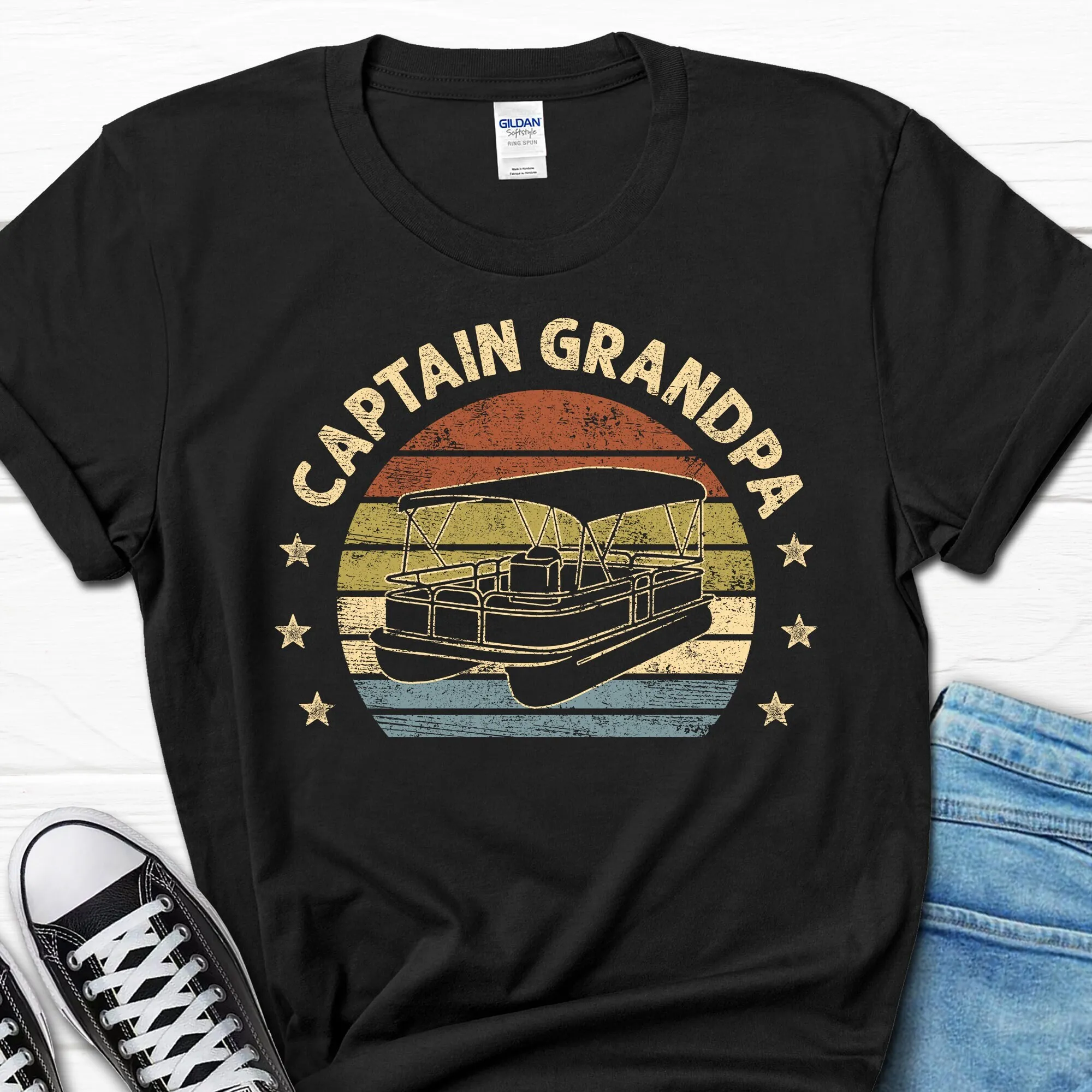 Grandpa Boating T Shirt Pontoon Lover For Him Papa Sailing Men Boat Owner Men's s From Wife Father's Day Funny