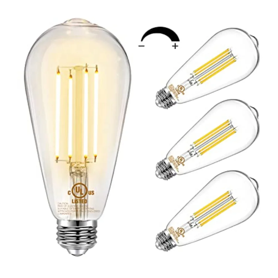 

Vintage LED Edison Bulbs, E26 Led Bulb 60W Equivalent, Dimmable Led Light Bulbs, High Brightness 800 LM 2700K, ST58 Antique LED