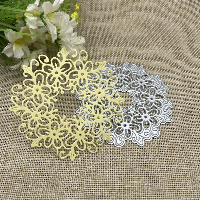 Circle flower frame Metal cutting dies mold Round hole label tag Scrapbook paper craft knife mould blade punch stencils dies