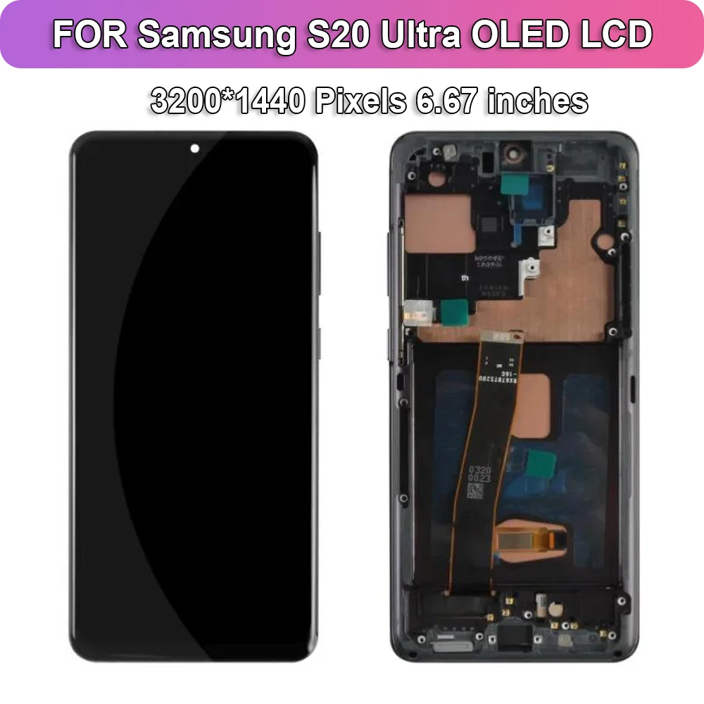 NEW LCD For Samsung Galaxy S20 ultra G988 G988F G988F/DS LCD Display S20ultra Touch Screen Digitizer Assembly Replacement OLED