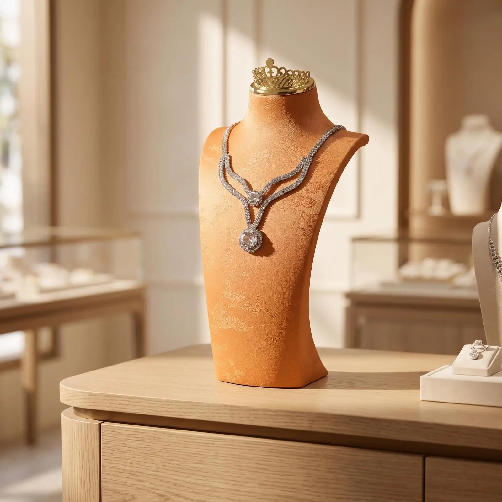 compact-jewelry-bust-display-mannequin-with-crown-top-for-chain-pendant-choker-organizer-shelf-show