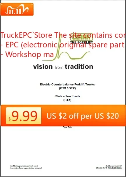 

Руководство по обслуживанию вилочного погрузчика TruckEPC Clark PDF 2020, обслуживание, схема и обслуживание Bulletins
