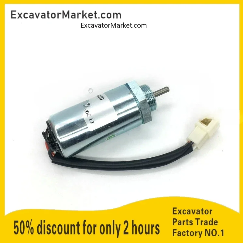 

For HITACHI ZX55 CASE CX55 KOBELCO SK75-8 4LE2 Engine flameout switch Flameout solenoid valve excavator accessories