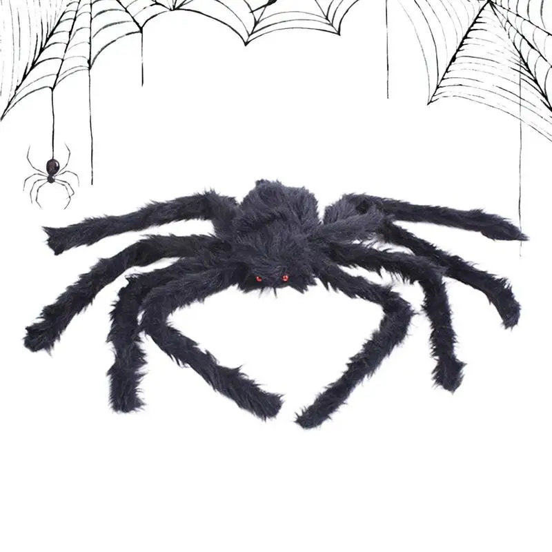 Halloween Spiders Large Outdoor Simulated Fake Spider Decor Decorative Simulation Hairy Spider For Walls Porches Lawns Cobwebs