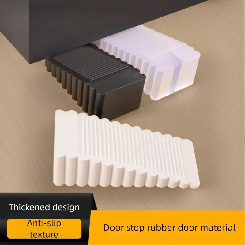 Heavy-Duty Safety Silicone Rubber Wedge Door Stop Block Anti-Collision Moveable Door Stopper, Front Wedge Door Barrier for Home
