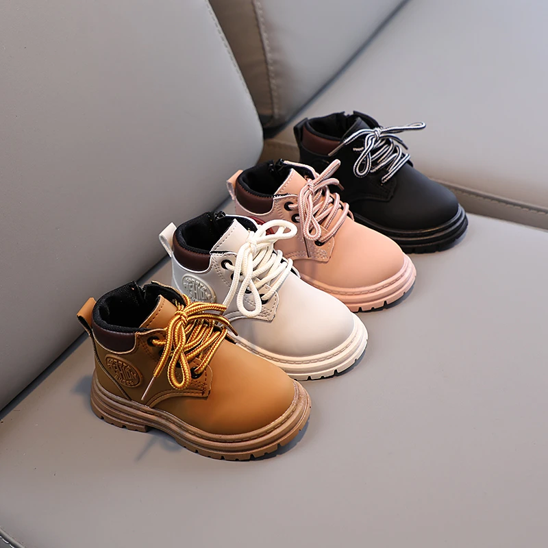 

Toddler Children Boots Autumn Platform Round Toe Kids Booties Handsome Zipper Mid-calf Fashion Boys Girls Short Boot 21-30
