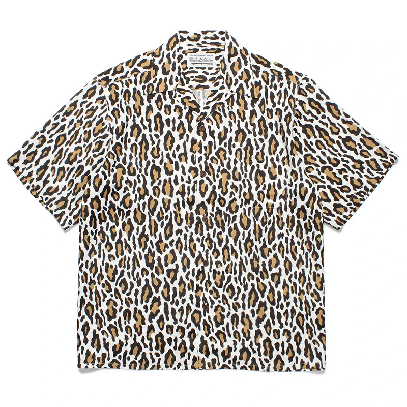 WACKO MARIA Spring Summer Fashion Classic Leopard Hawaii Short Sleeve Shirt Casual Holiday Shirt Tops