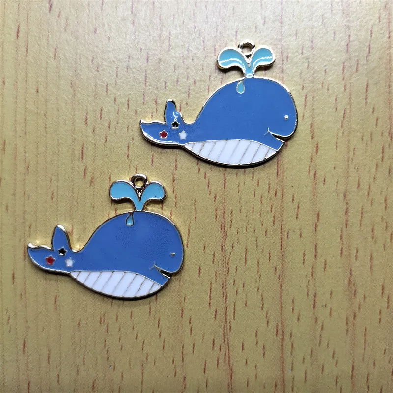 

10pcs Cartoon Whale Enamel Charms Metal Ocean Animal Fish Charm Pendants DIY Earring Necklace Bracelet Jewelry Accessory