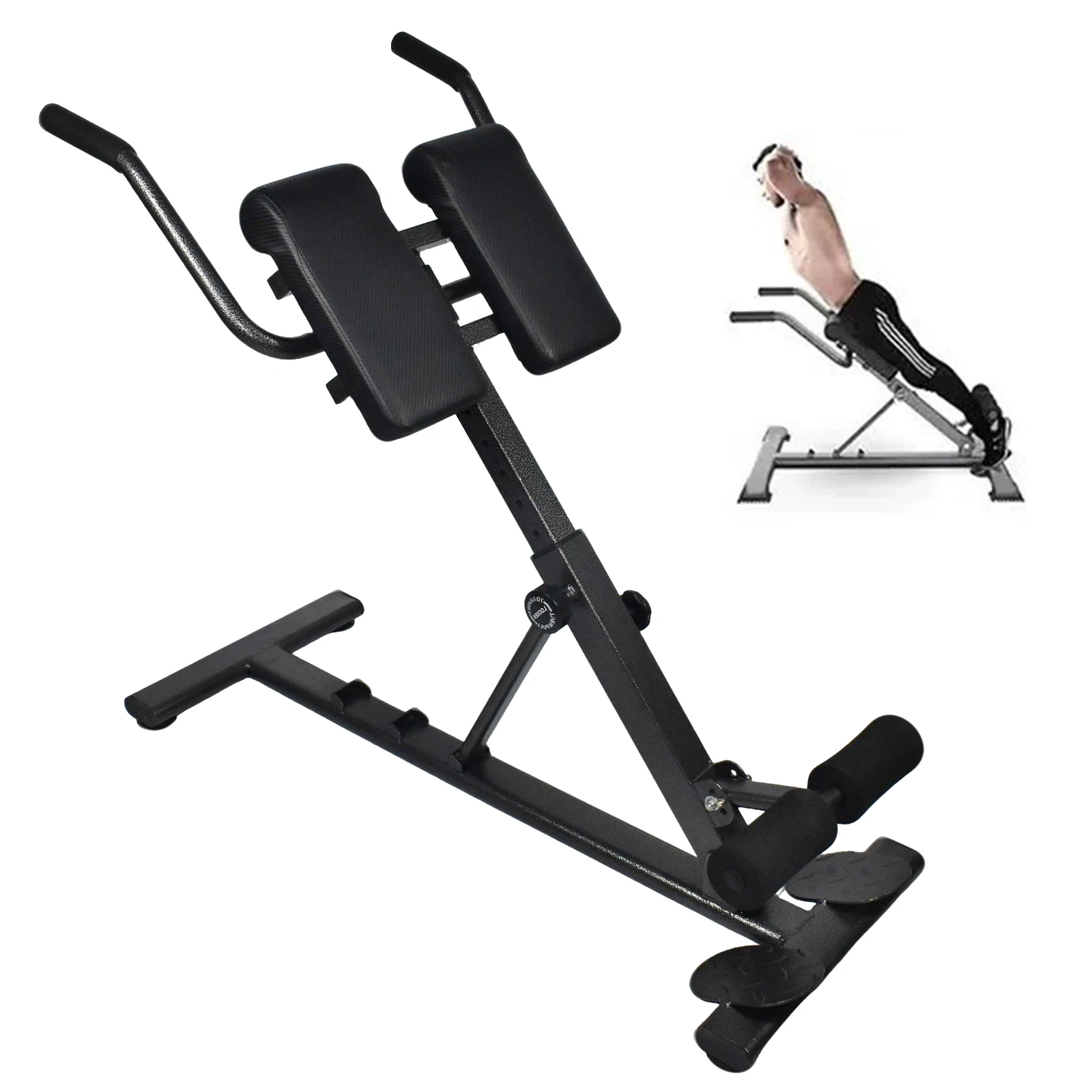 Klappbarer Römischer Stuhl Hyperextensionsbank Verstellbare Rückenstrecker-Maschine für Heimfitness 6 Höhenstufen & 3 Winkelstufen – Detail 3