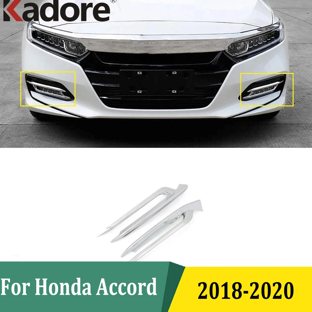 

Для Honda Accord 2018 2019 2020 ABS хромированный передний противотуманный фонарь Противотуманные фары Крышка отделка автомобильные внешние аксессуары