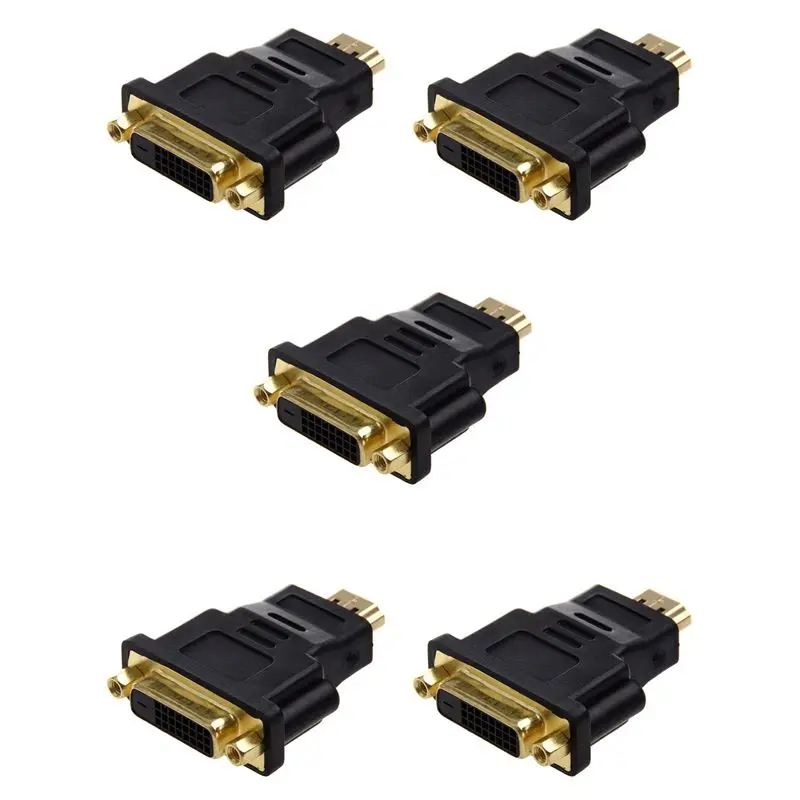 Leading-5X DVI 24+1 (DVI-D) Female To Male Adapter