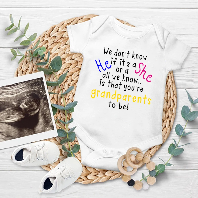 Funny You're Grandparents To Be Pregnancy Reveal Newborn Baby Romper Boy Girl Roupa Bebe Jumpsuit Shower Gift Baby Bodysuits