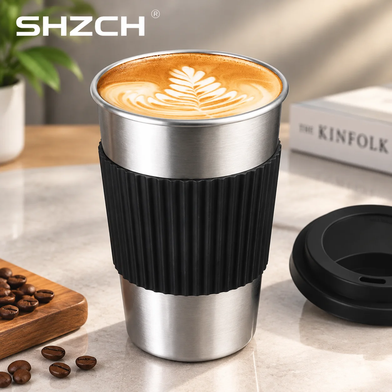304 Stainless Steel Thermos for Tea, Coffee Cup, Portable Car Thermal Mug, Travel Mugs with Lid, Anti-Scald Drinkware, 430 ml
