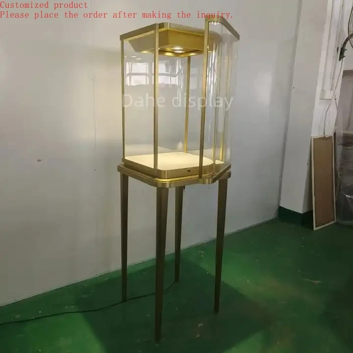 

Custom.High End Jewelry Cabinet Display Counter Stainless Steel Jewelry Display Cabinet Luxury Glass Jewelry Showcase