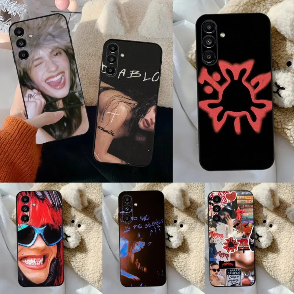 Spanish Singer R-Rosalia Phone Case For Samsung S24,23,22,30,21,10,9,Ultra,Plus,Lite,FE,5G Black Soft Case
