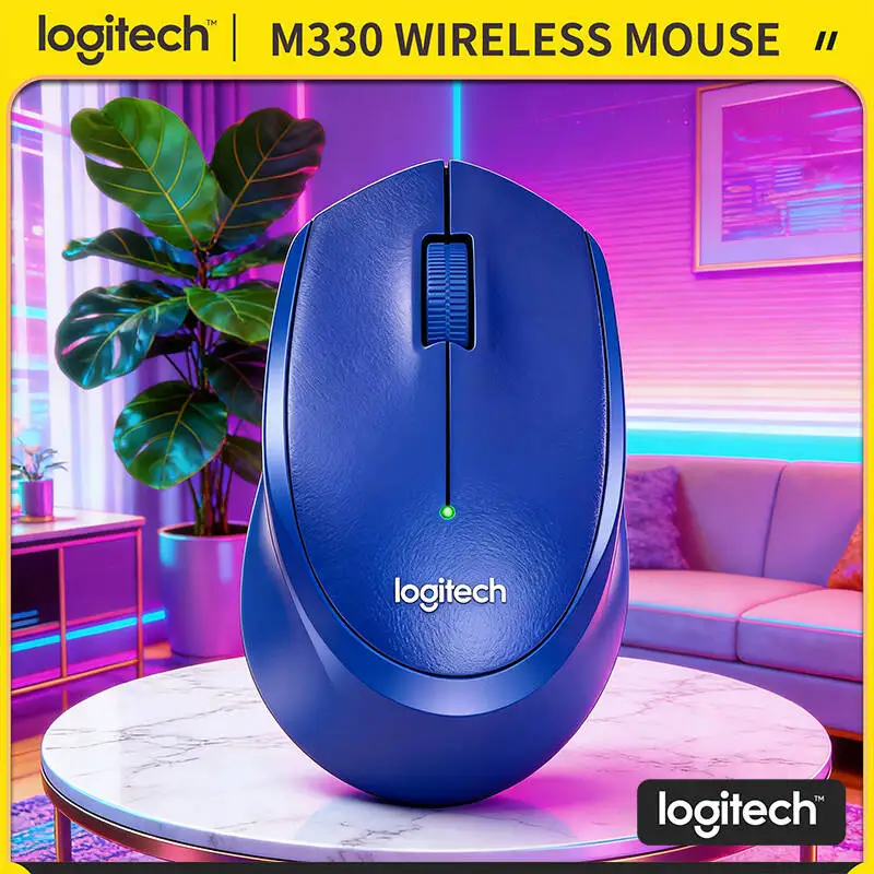 

Logitech M330 Wireless Ergonomic Silent Mouse 2.4G 10m Range Nano Receiver 18-Month Battery for Mac Windows Office
