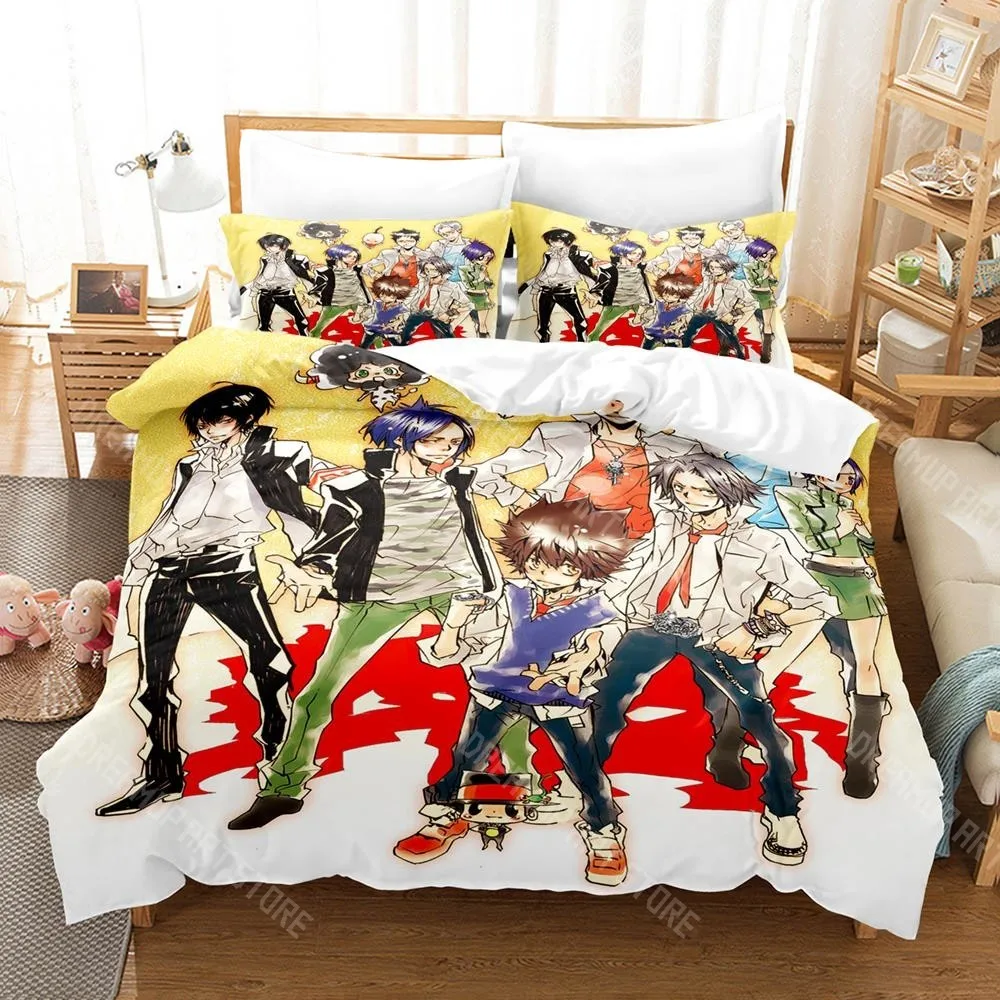 3D Printed REBORN Katekyo Hitman Bedding Set for Boys Girls Duvet Cover Pillowcase Twin Queen King Full Single Double Sizes