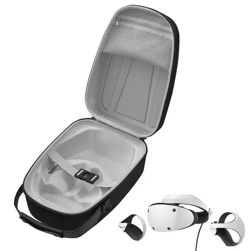 TCE Storage Bag for PS VR2 VR Headset Handbag Shockproof Carrying Case Waterproof Protective Cover-Black