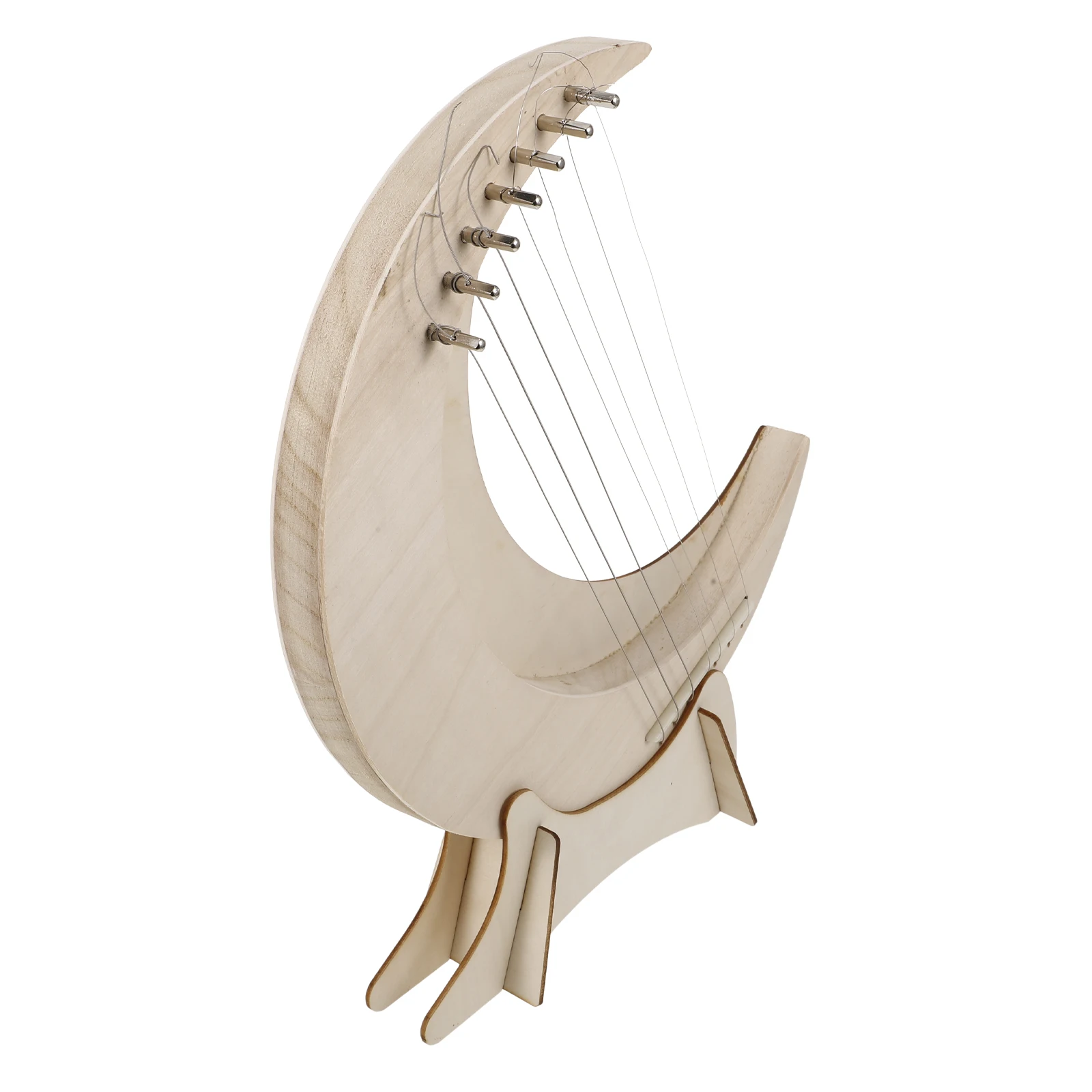 

Wooden Instrument Beginner Learning String Lyre For Music Small Portable Lyre Harp Handheld Strings 7-String Harp Craft