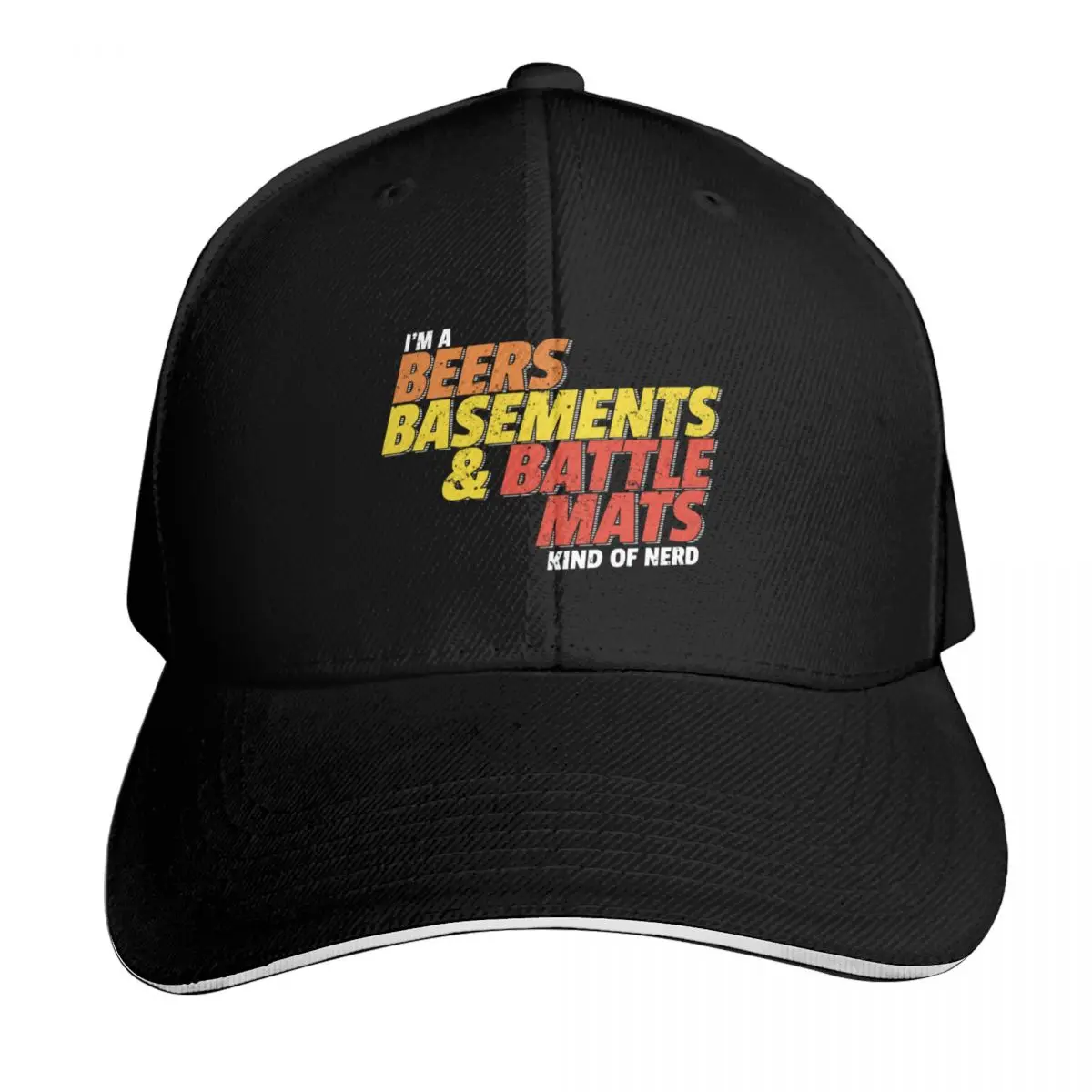 Beer Basements and Battle Mats Kind of Nerd Baseball Cap Contrast Two Tone Brim Snapback Flat Bill Strapback Dad Hat