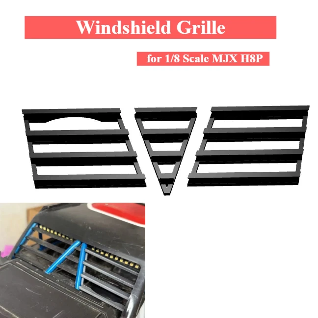 Roof Side Armor Windshield Grille Custom Size Protective Upgrade Parts for 1/8 Scale MJX H8P RC Car Shell Mod Spare Accessories
