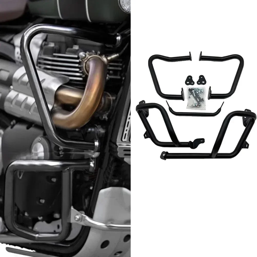 New Motorcycle Upper Lower Engine Guard Crash Bar Protection For Triumph Scrambler 1200XC/XE 2019-2020