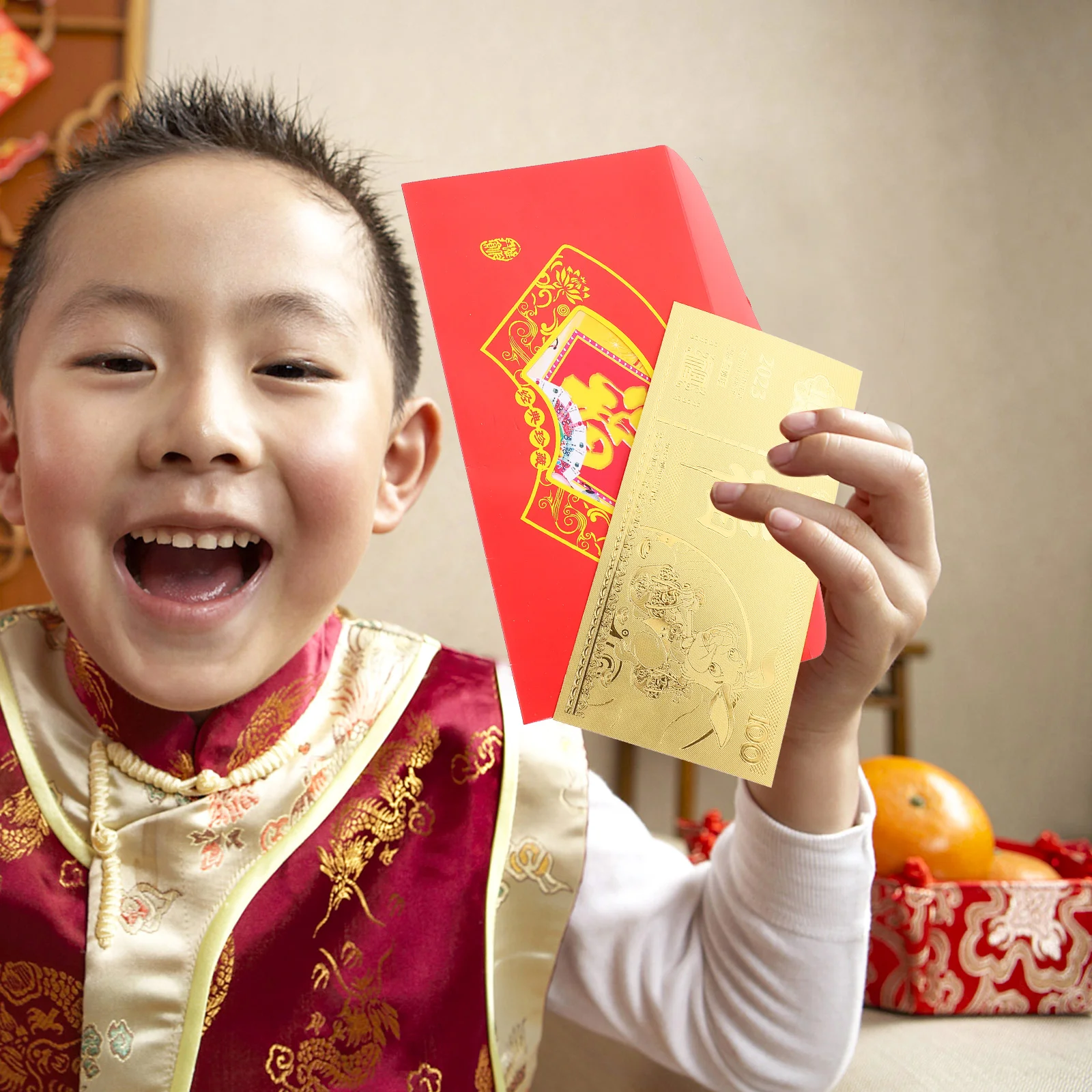 

10pcs Golden Rabbit Foil Banknotes Elegant Zodiac Red Envelopes New Year Money Bags Lucky Packets Spring Festival