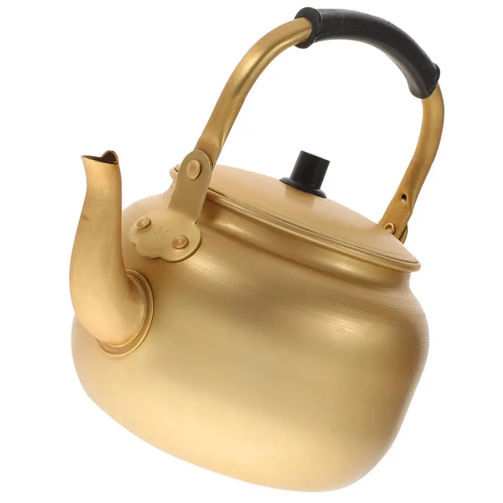 

Aluminum Kettle Water Heating Stovetop Boiler Small Teapot Ceramics Golden Boiling