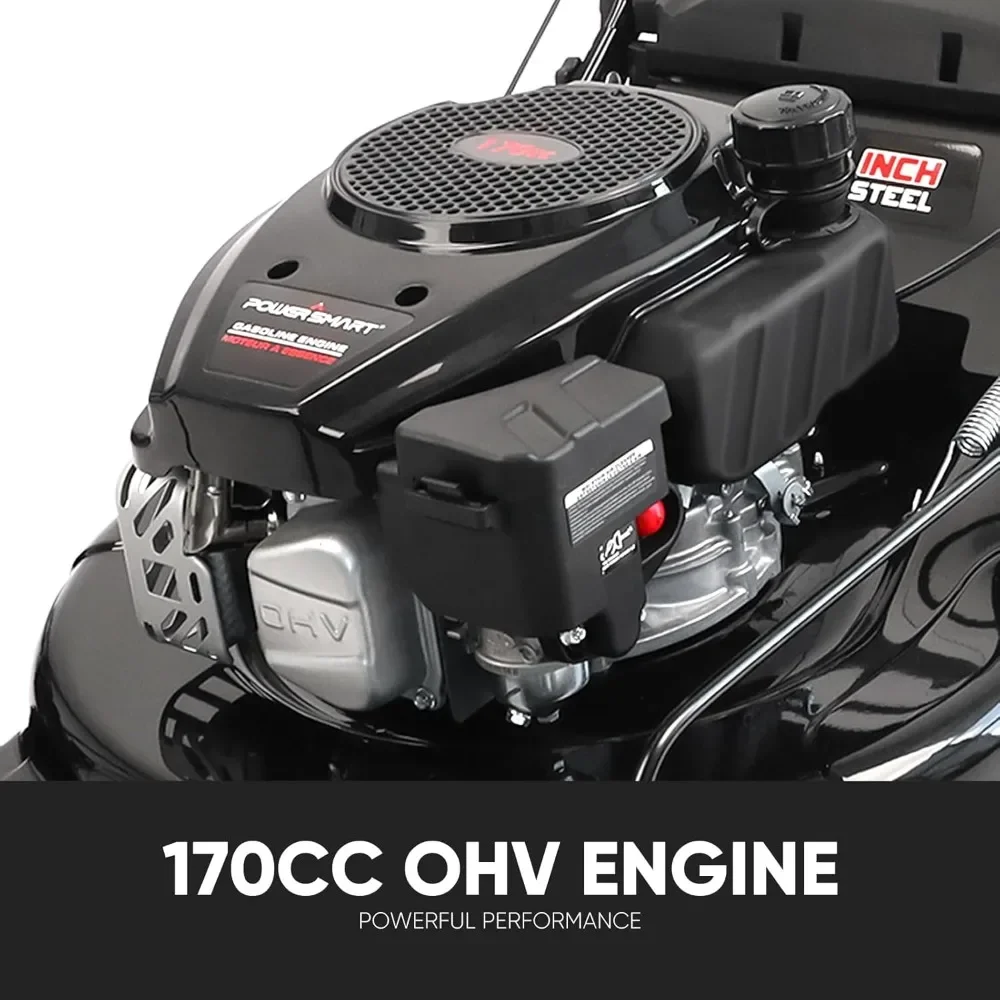 

Self Propelled Gas Lawn Mower, 22 in. with 170cc OHV Engine, 3-in-1 Rear-Wheel-Drive High Wheels, Black
