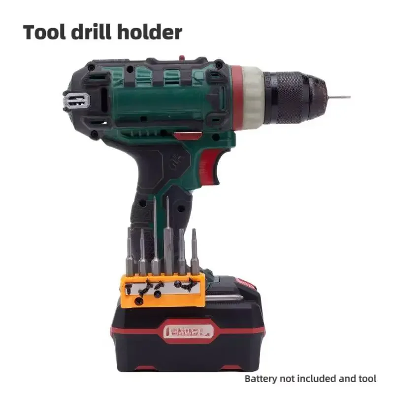 

For Parkside Lidi Tool Drill Holder 6-position Magnetic Drill Bit Bracket Screw Bracket (Without Tools And Batteries)