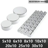Imán de neodimio súper fuerte N35, imanes magnéticos permanentes potentes redondos NdfeB, imanes para nevera 5x10 10x10 20x10 30x10mm