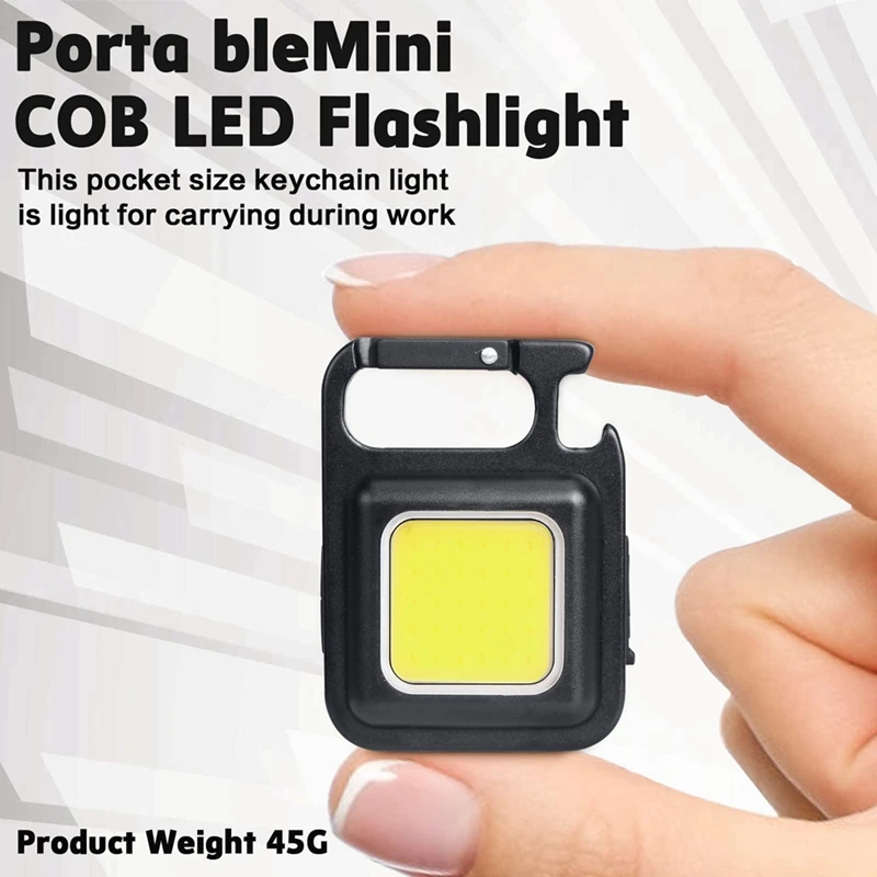 LED Small Flashlight,1000Lumens Bright Rechargeable COB Keychain Flashlights,4 Light Modes Portable Pocket Light