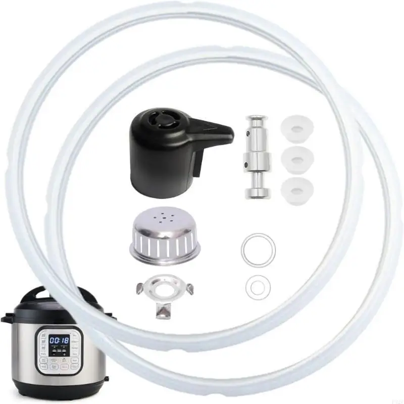 F92F Comprehensive Pressure Cooker Accessory Set Dishwasher Safe Part for 5/6QT Featuring Anti Blockage Sealing Rings