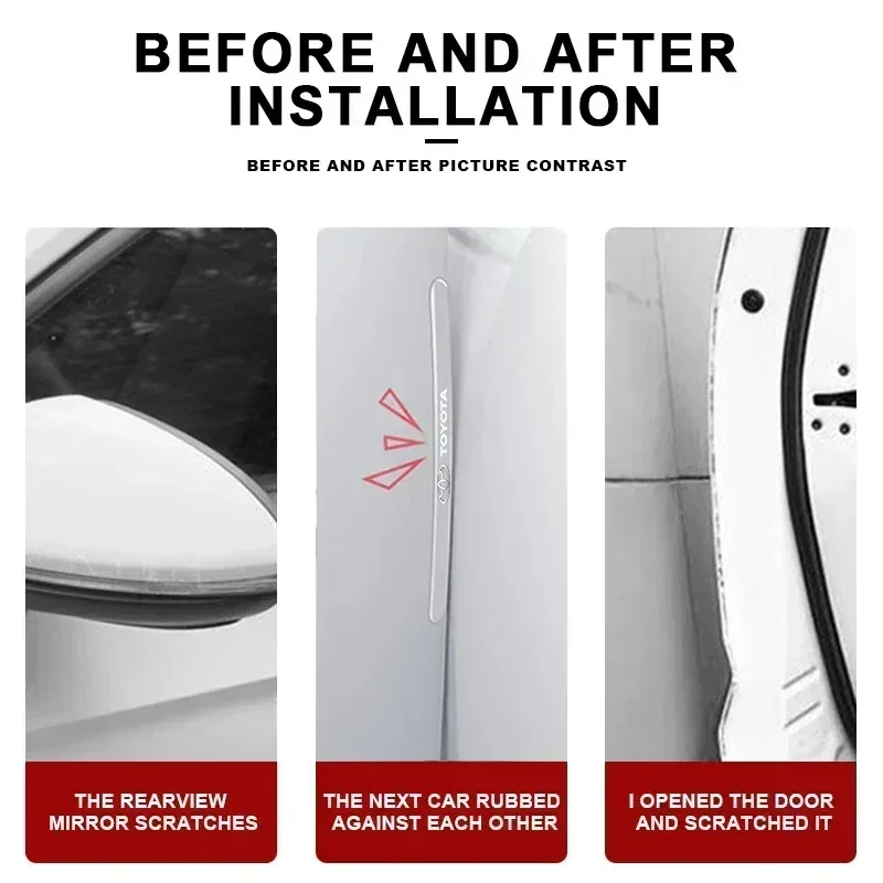 مقبض باب السيارة شريط حماية مضاد للتصادم ملحقات لتويوتا C-hr برادو يارس هايلكس بريوس أفينسيس كورولا كامري