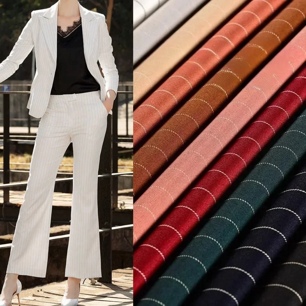 Spring-Summer Minimalist Fine Striped Fabric Classic and Fashionable Suit Vest Clothing Fabric for By The Meter Diy Sewing Cloth