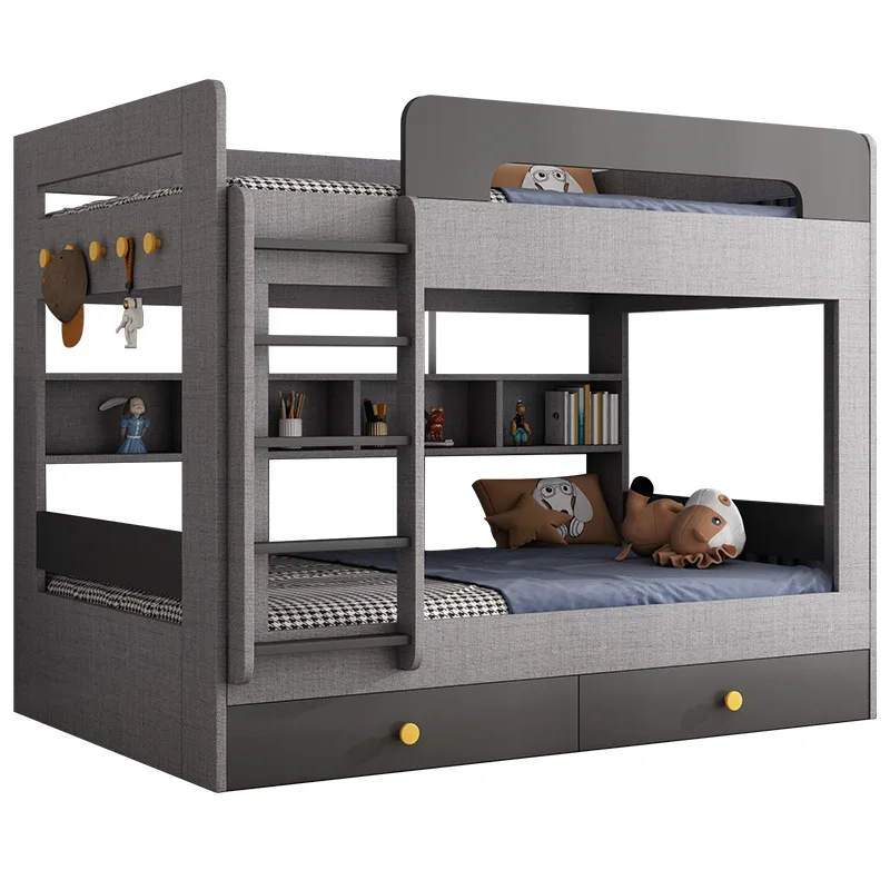 Modern Boys Loft Sets Children'S Bedroom Furniture Mdf Wooden Girls Kids Bunk Bed With Storage Drawer Stairs